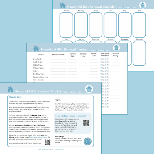 Picture showing the 3 page document included in the download